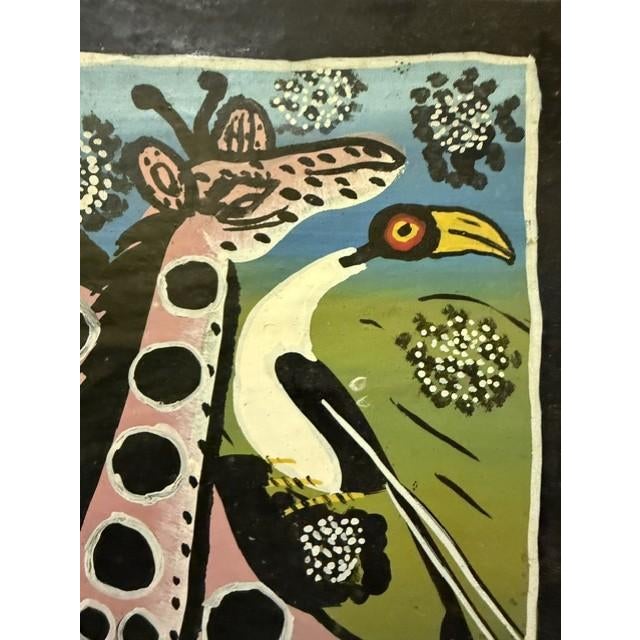 Original "Mbomo" Tingatinga Painting - Authentic Tanzanian Folk Art, Enamel on Wrapped Canvas, 12" X 16" - Signed, Ready to Hang For Sale In Boston - Image 6 of 16