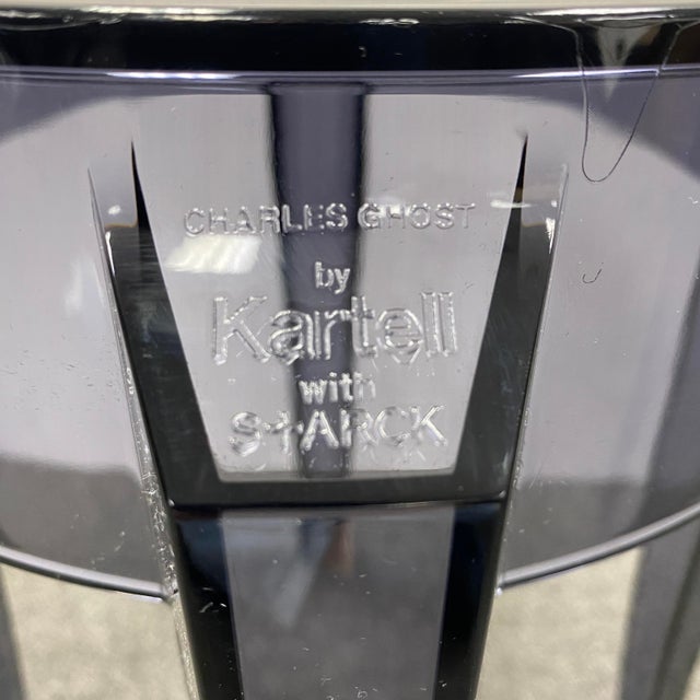 Gray Kartell Charles Ghost Stool Smoke Grey 18 In For Sale - Image 8 of 14