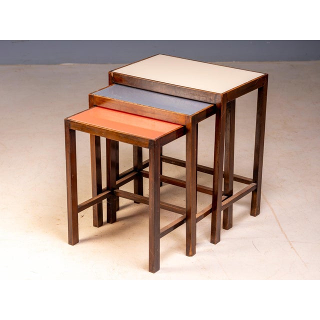 20th Century Art Deco Nesting Tables, Czechoslovakia, 1940, Set of 3 For Sale - Image 4 of 6