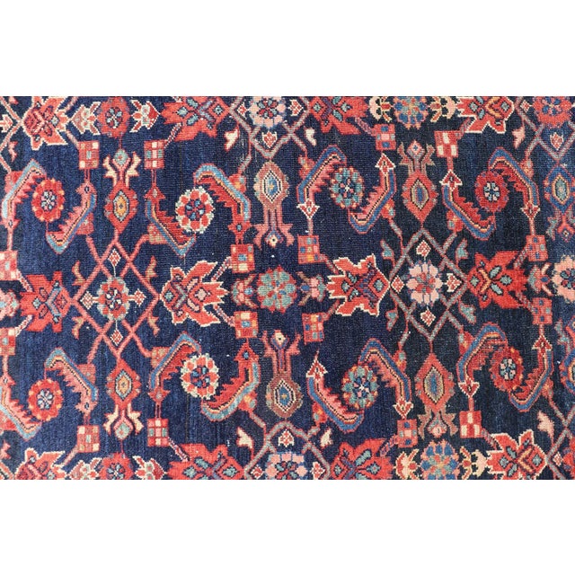 Antique Persian Malayer Rug With Colorful Geometric All-Over Design in Dark Blue 5'1 X 6'8 For Sale - Image 11 of 15