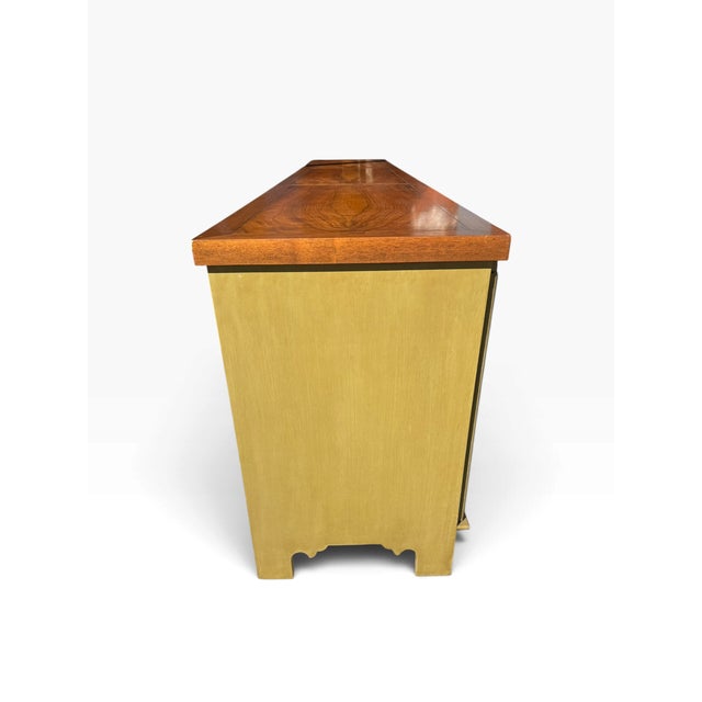 Wood 1960s Baker Furniture Monumental Three-Piece Hollywood Regency Credenza For Sale - Image 7 of 15