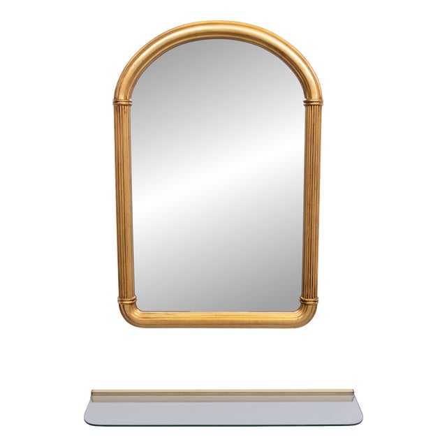 Hollywood Regency Gold Mirror and Consolem Belgium, 1970s, Set of 2 For Sale