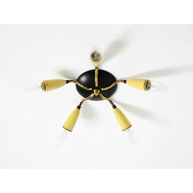 Metal Mid-Century Modern 5-Arm Sputnik Ceiling Lamp, 1950s For Sale - Image 7 of 18