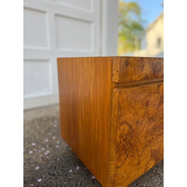 1970s Mid-Century Burl Wood Nightstands by Lane - A Pair For Sale - Image 10 of 12