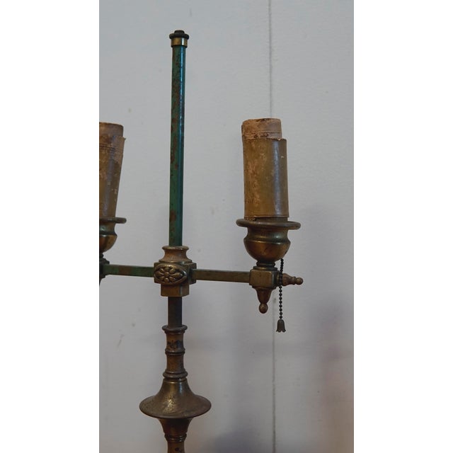 Rembrandt Antique Bouillotte Iron Tole Lamp, 1920s For Sale - Image 9 of 12