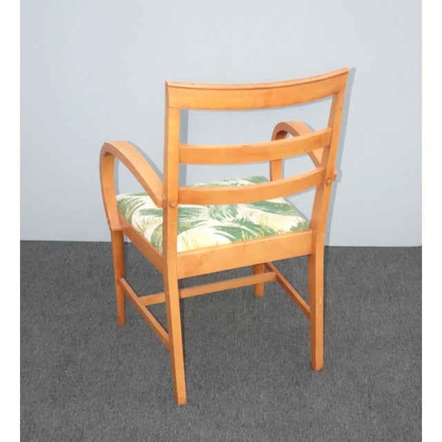 1980s Vintage Mid Century Danish Modern Side Chair with Curved Armrests For Sale - Image 5 of 13