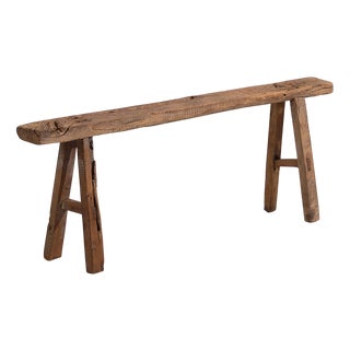 Antique Wooden Bench, 1870s For Sale