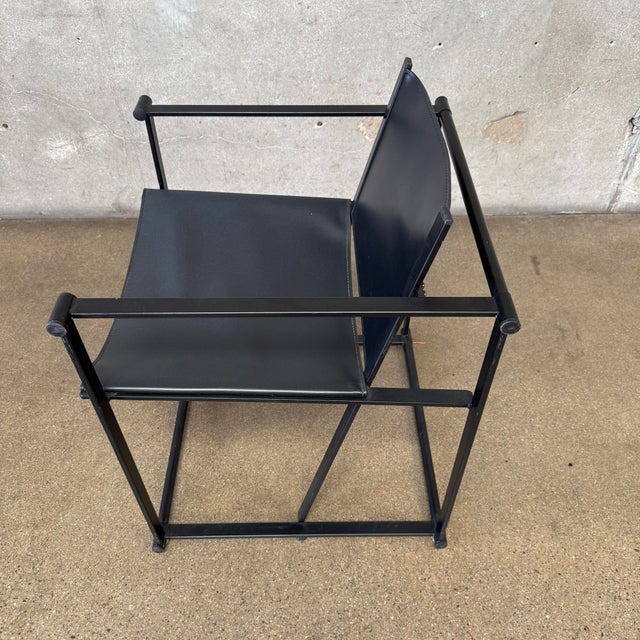 Post Modern Black Leather and Metal Armchair #5 by Radbound Van Beekum for Pastoe For Sale - Image 12 of 12