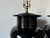 1980's Vintage Art Deco - Asian Style Black Glaze Ceramic Table Lamps - A PairLD For Sale In Miami - Image 6 of 12