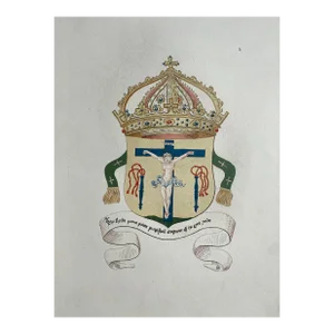 1878 Scottish Heraldry Coat of Arms Lithograph