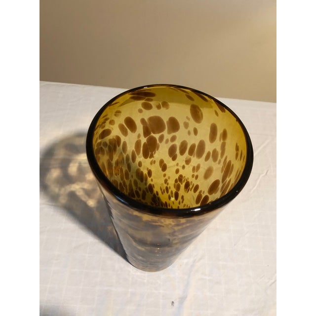 Contemporary Leopard Glass Tall Vase For Sale - Image 3 of 3