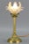 Bronze Table Lamp with Flower Shaped Glass Shade For Sale - Image 3 of 10