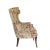 Hollywood Regency Upholstered Wingback Chair W/ Scroll Arms For Sale - Image 3 of 12