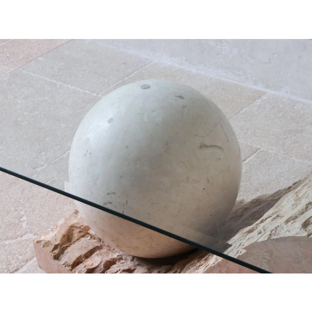 Stone Postmodern Mactan Stone Geometric Coffee Table by Magnusen Ponte, 1980s For Sale - Image 7 of 10