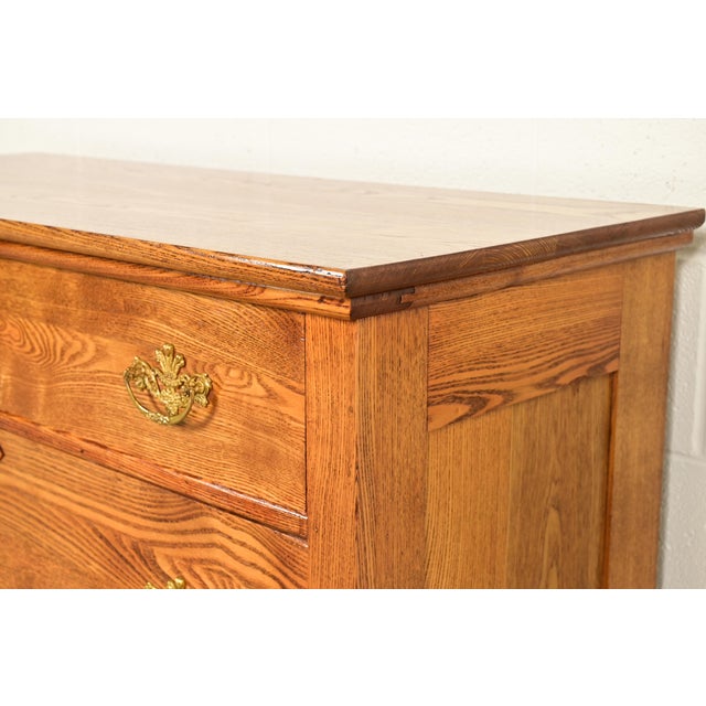 Brown Antique Victorian Carved Oak Dresser or Chest of Drawers, Circa 1890s For Sale - Image 8 of 14