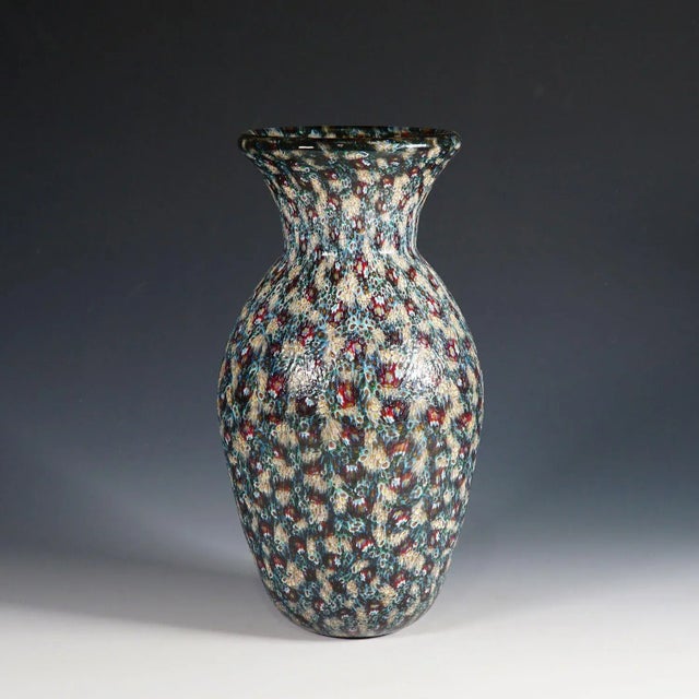 Blue Vittorio Ferro Vase With Opaque Murrine Murano Ca. 2000s For Sale - Image 8 of 8