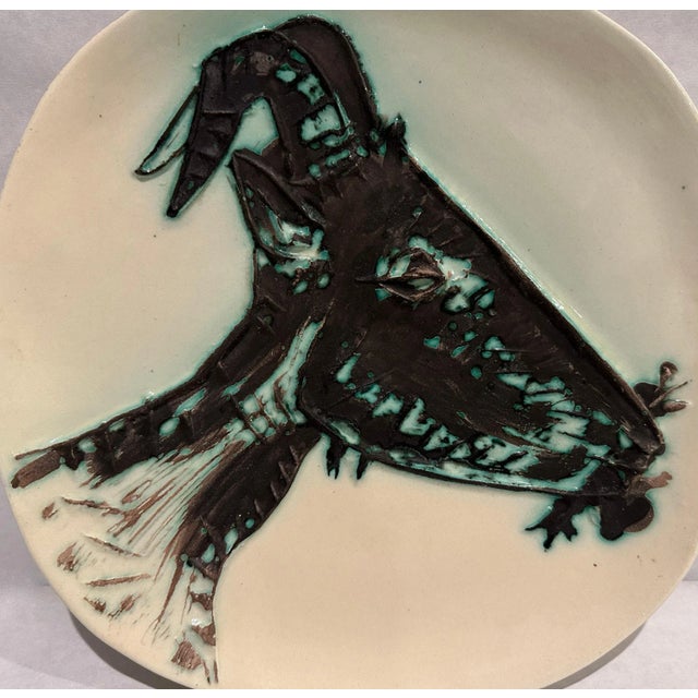 Mid-Century Modern 1950s Picasso Ceramic Plate "Tête De Chèvre De Profil' Ramié 110 For Sale - Image 3 of 7