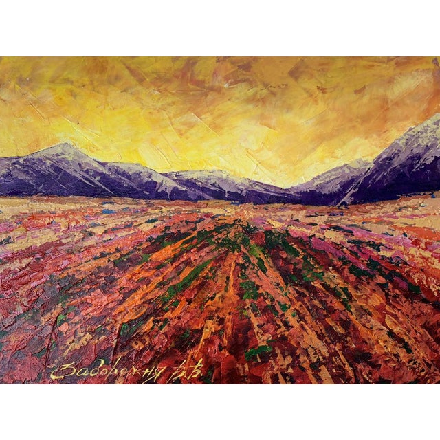 Oil Painting Mountain Sunset v. Zadorozhnya For Sale