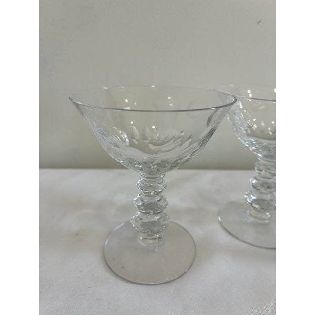Mid 20th Century Duncan Miller “Juno” Etched Coupes Mid-Century American Crystal - Set of 3 For Sale In Oklahoma City - Image 6 of 9