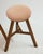 Brown Set of 3 Italian Splay Leg Stools With Pink Upholstered Seats For Sale - Image 8 of 12