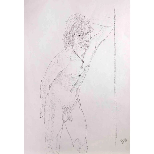 Anthony Roaland, Smiling Boy, Original Drawing, 1980 For Sale