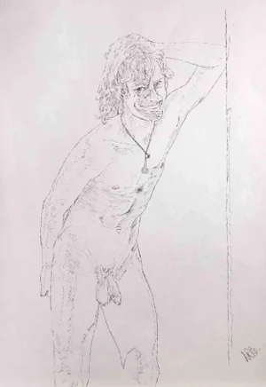 Anthony Roaland, Smiling Boy, Original Drawing, 1980