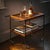 Handmade two-tier rolling bar / serving cart by Live One's, Wake Forest, North Carolina. Two solid black walnut trays with...