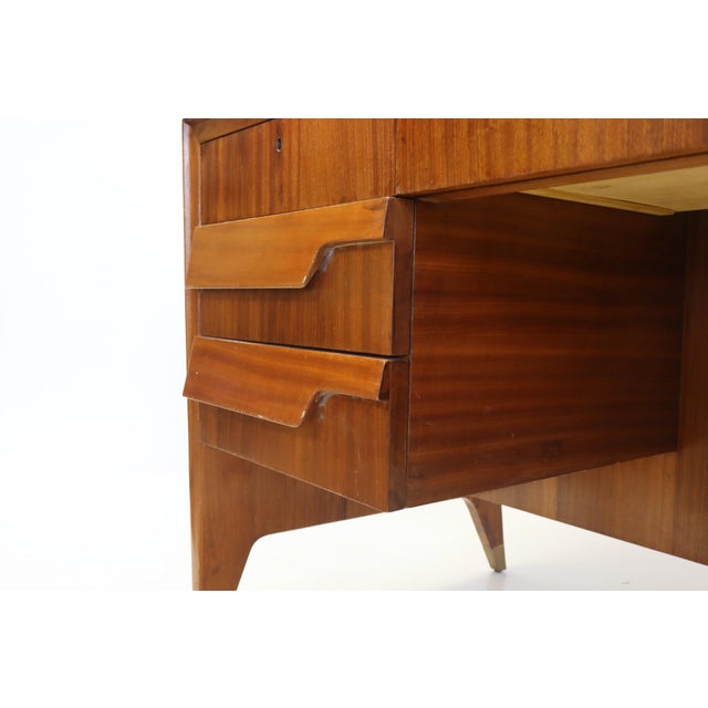 Desk in Wood, Brass and Enamelled Glass by Gio Ponti, 1950 For Sale - Image 16 of 18