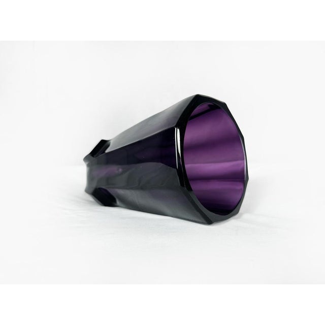 Purple Vintage Art Deco Moser Glass Vase by Josef Hoffmann, 1920s For Sale - Image 8 of 17