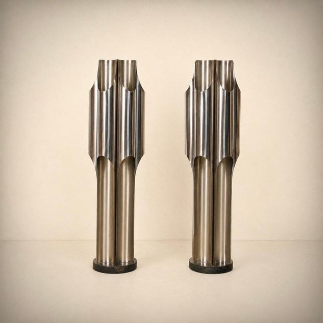 Large Model 2393 Orgue Lamps by Maison Charles, France, 1970, Set of 2 For Sale - Image 3 of 11