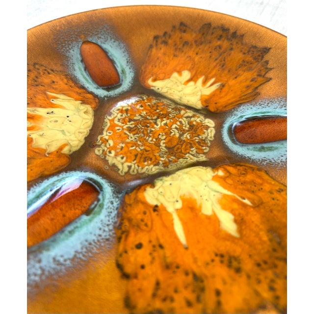 Mid 20th Century 20th C. MCM Copper and Enamel Signed Edwards Star Plates for Gump’s - A 12 Piece Set For Sale - Image 5 of 9