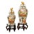 Chinese Famille Rose Porcelain Covered Vase/Jar With a Carved Hardwood Display Stand For Sale