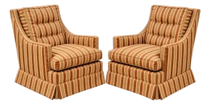 Pair of 1940’s Striped Club Chairs