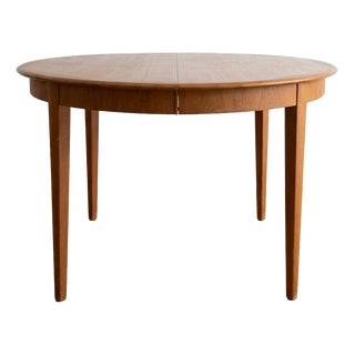 Vintage Danish Round Table with Shaped Edge, 1950s For Sale