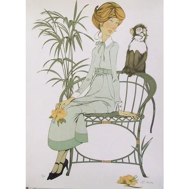 Art Deco Le Singe, Philippe Henri Noyer Lithograph For Sale - Image 3 of 3