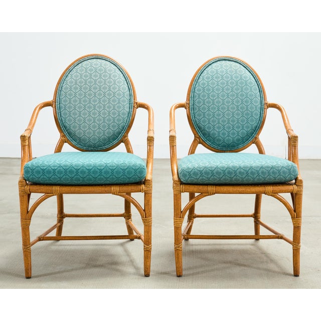 Late 20th Century Set of Ten McGuire Organic Modern Rattan Cane Dining Chairs For Sale - Image 5 of 18