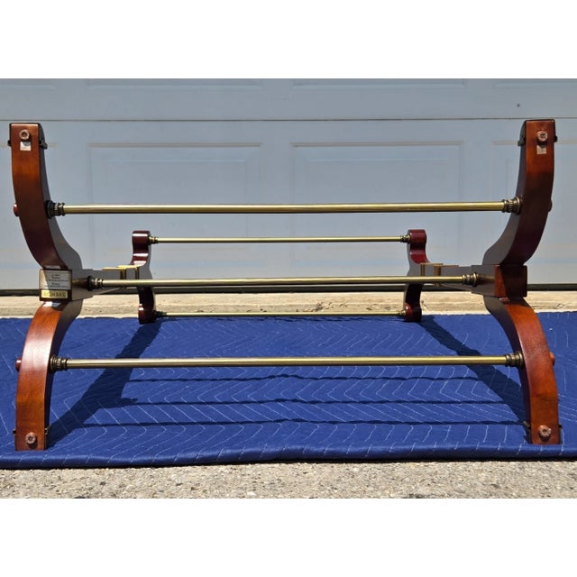 Bombay Company Brass & Mahogany Quilt Rack or Towel Stand For Sale - Image 9 of 15