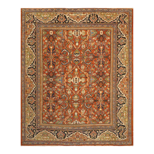 Antique Persian Sultanabad Wool 10x12 Red, Blue, Gold & Ivory Handmade Area Rug #1142101