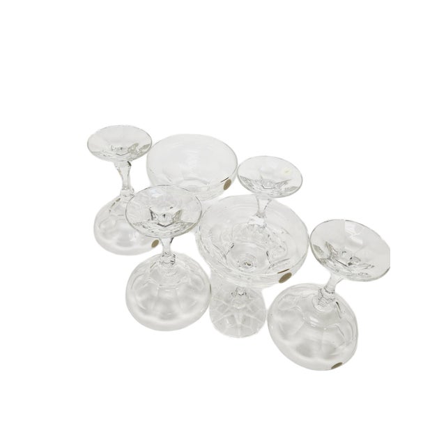 Vintage Czechoslovakian Crystal Champagne Glasses Set, 1970s, Set of 6 For Sale - Image 18 of 18