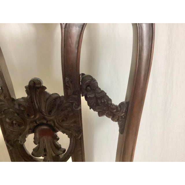 Coffee Pair of Late 19th Century Rococo Carved Walnut Tall Back Side Chairs For Sale - Image 8 of 9