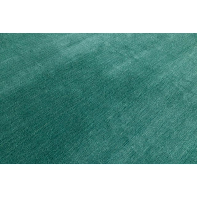 12x15 Apadana's Modern Gabbeh Hand-Loom Wool Area Rug in Jewel-Toned Green For Sale In New York - Image 6 of 11