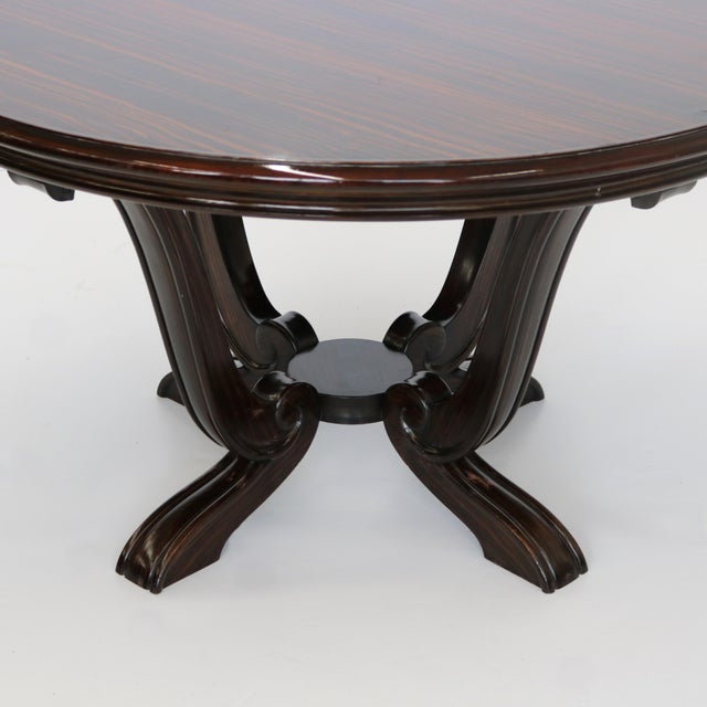 Wood 1930s French Art Deco Round Coffee Cocktail Table For Sale - Image 7 of 8