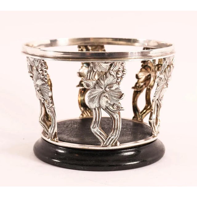 Silver Antique Silver-Plated Wine Bottle Coasters, 1890s, Set of 2 For Sale - Image 8 of 12