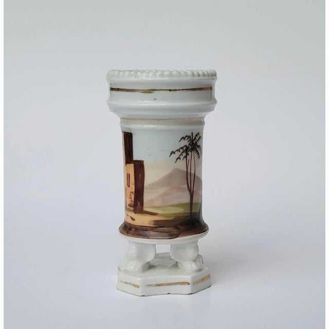 Early 19th Century Old Paris Spill Vase With Pastoral Scene and Lion ...