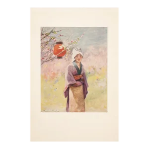 1901 Mortimer Menpes, "Miss Pomegranate" Original Period Antique Print of Japan From London