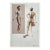 Vintage French Figure Painting Sketch and Collage With Mat For Sale