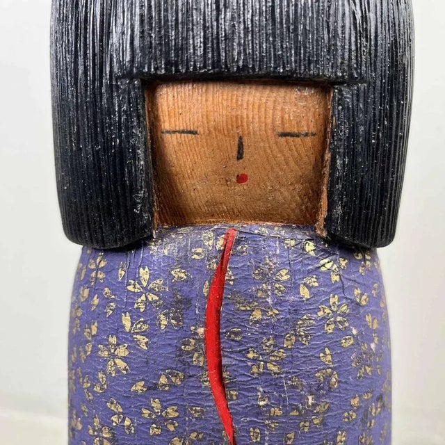Dimensions: height 32 cm, diameter 10 cm. Kokeshi (こけし), are simple wooden Japanese dolls with no arms or legs that have...