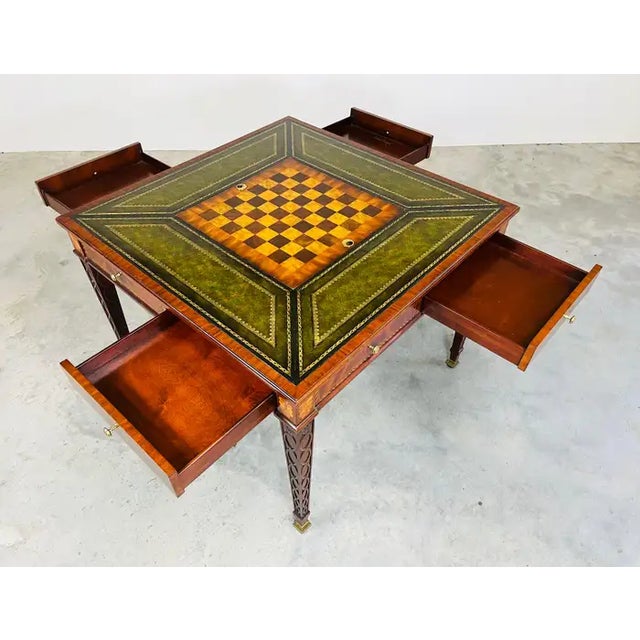 Maitland Smith Flip-Top Game Table, Burlwood & Mahogany, Circa 2000 For Sale In Philadelphia - Image 6 of 10