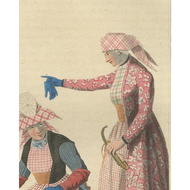 L. Portman, Molkwerum Sledge on the Ice, Frisian Costume, 1811, Engraving For Sale - Image 4 of 9
