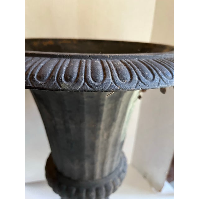 Vintage Cast Iron Classic Design Garden Planter Urn For Sale In Philadelphia - Image 6 of 8